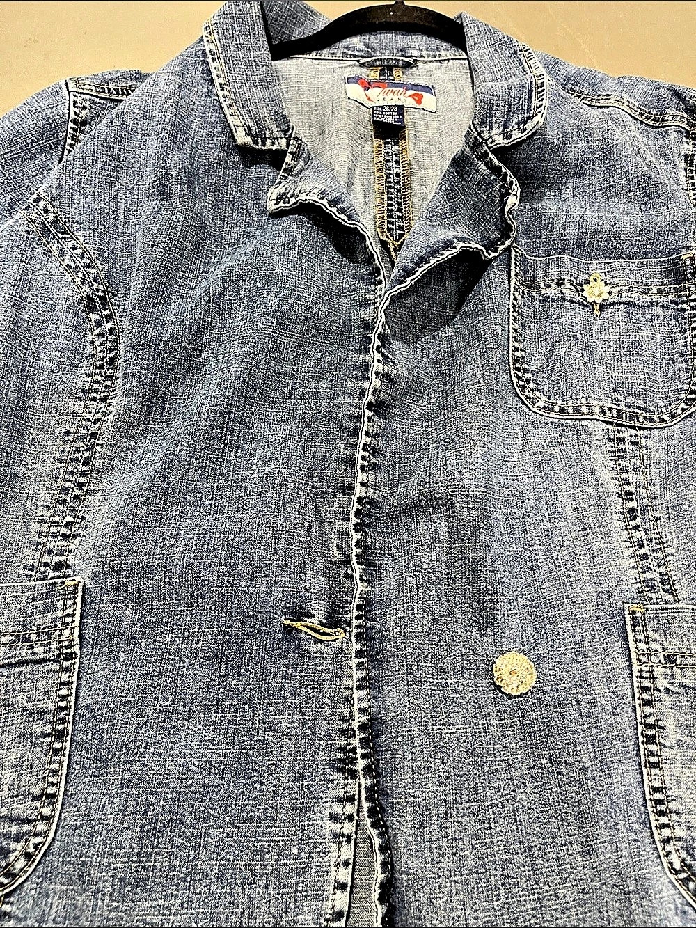 JHawk Jean Blue Denim Jean Jacket with silver rhinestone buttons 26/28